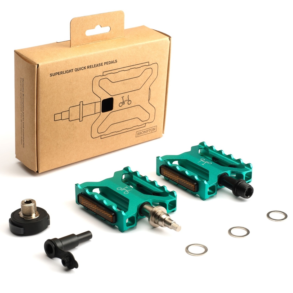 Brompton Superlight Quick Release Pedals - Green | Brilliant Bikes